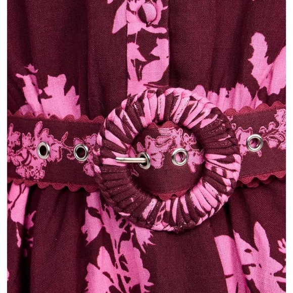 Red and Pink Long Sleeve Floral Dress - Picture 6 of 6